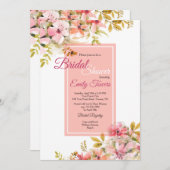 Invitation de fleurs roses (Devant / Derrière)