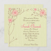 Invitation de fleurs roses (Devant / Derrière)