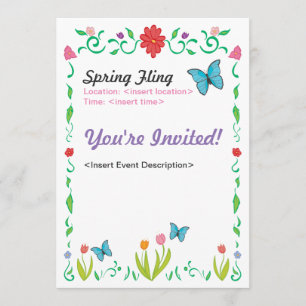 Invitation de Fling de ressort