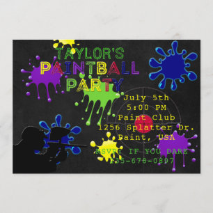 Invitation de floc de noir de tableau de partie de