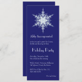 Invitation de flocon de neige Blue Holiday (Devant / Derrière)