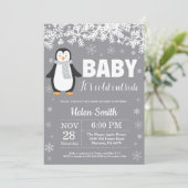 Invitation de flocon de neige de baby shower (Debout devant)