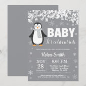 Invitation de flocon de neige de baby shower (Devant / Derrière)
