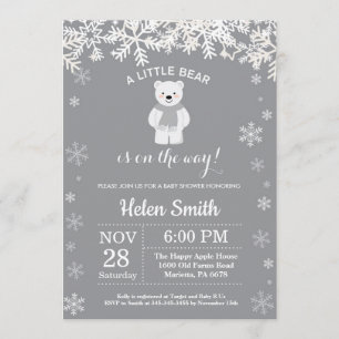 Invitation de flocon de neige de baby shower