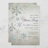 Invitation de flocon de neige en argent (Devant / Derrière)