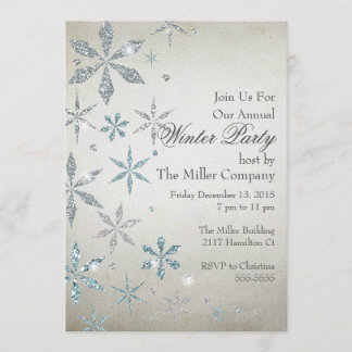 Invitation de flocon de neige en argent