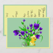 Invitation de floraison de poussin de Pâques de (Devant / Derrière)
