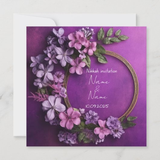 Invitation de Floral Nikkah (Devant)