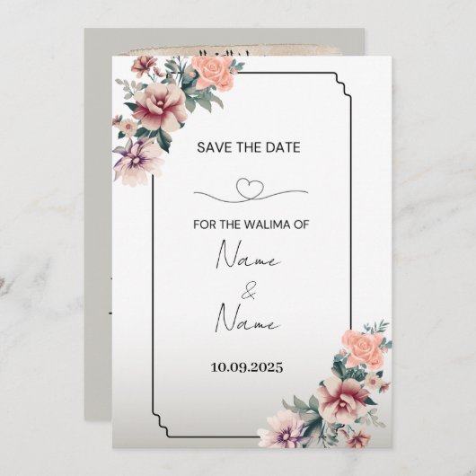 Invitation de Floral Walima (Devant / Derrière)