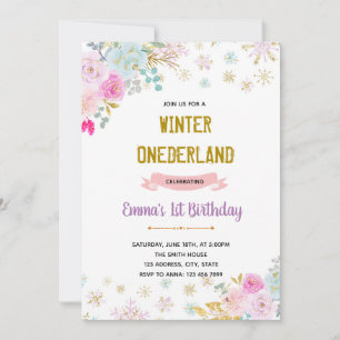Invitation de Flower winter onderland