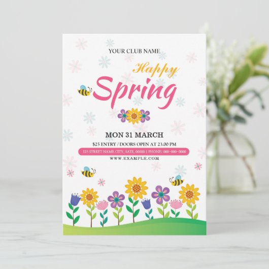 Invitation de flyer du Festival Spring (Debout devant)