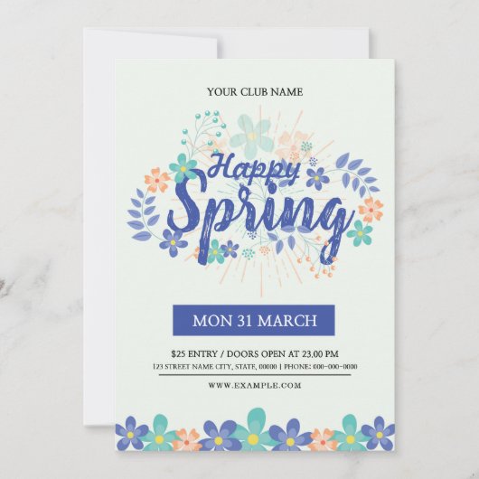 Invitation de flyer du Festival Spring (Devant)