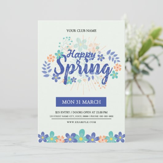 Invitation de flyer du Festival Spring (Debout devant)