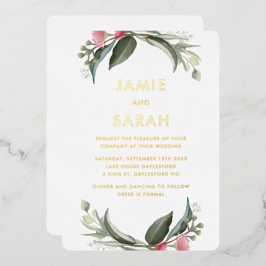 Invitation de Foil Gum Blossom (Recto/Verso)