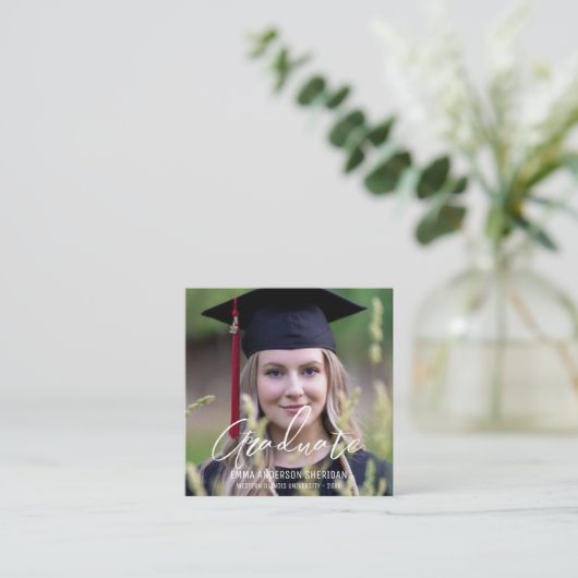 Invitation de Foil Photo de script blanc moderne (Debout devant)