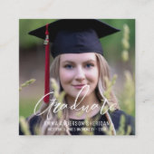 Invitation de Foil Photo de script blanc moderne (Devant)