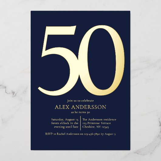 Invitation de Foil pour le 50e anniversaire de la  (Recto)