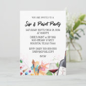 Invitation de fond clair pour boire et peindre (Debout devant)