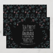 Invitation de fond de gribouillis d'anniversaire d (Devant / Derrière)