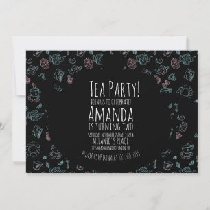 Invitation de fond de gribouillis d'anniversaire d
