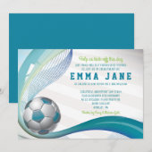 Invitation de football en TURQUOISE (Devant / Derrière)