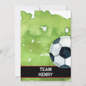 Invitation de football pour l'anniversaire du garç (Dos)