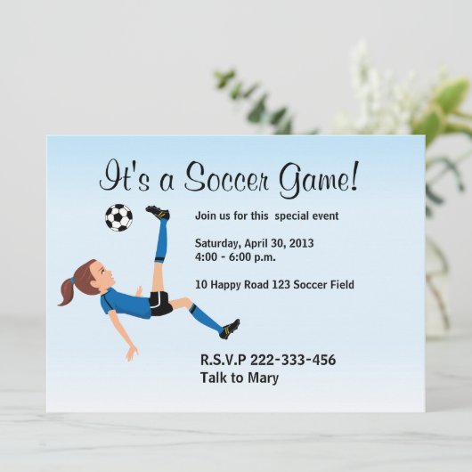 Invitation de footballeur de fille (Debout devant)