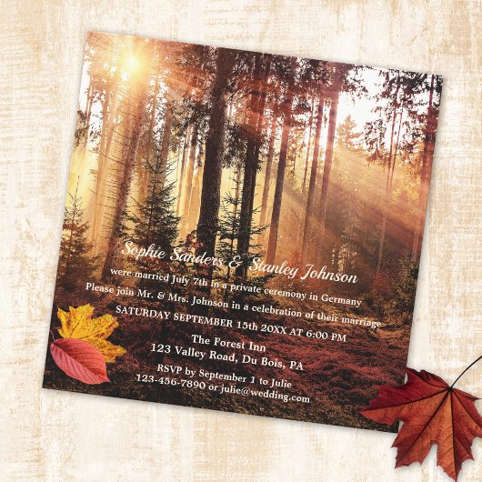 Invitation de forêt enchantée d'automne pour après