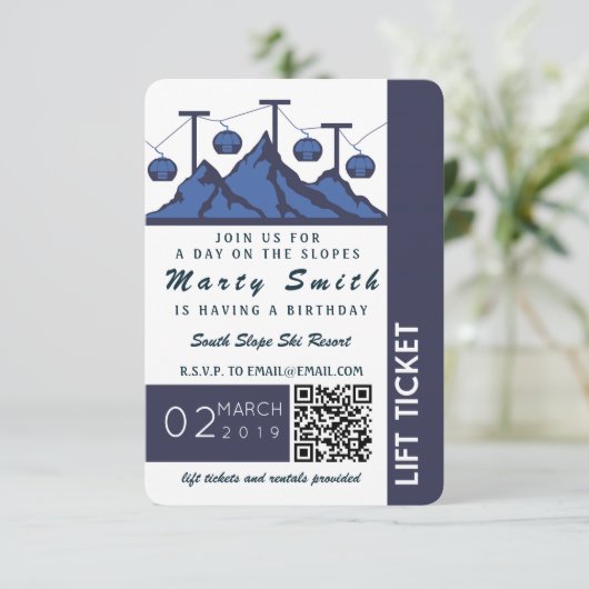 Invitation de forfait de ski (Debout devant)