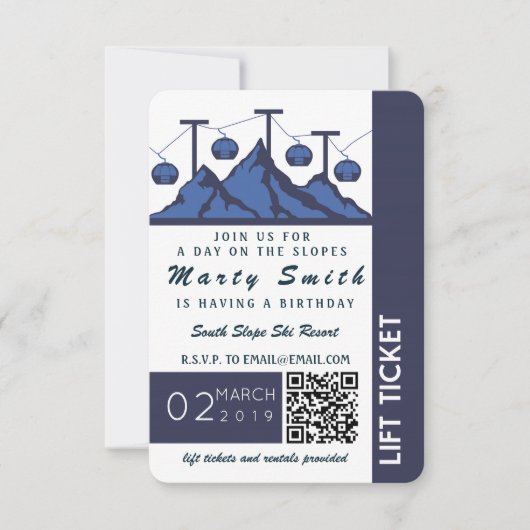 Invitation de forfait de ski (Devant)