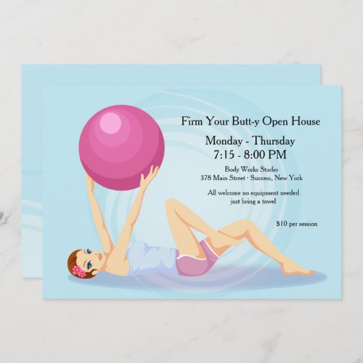 Invitation de forme physique de boule d'exercice (Devant / Derrière)