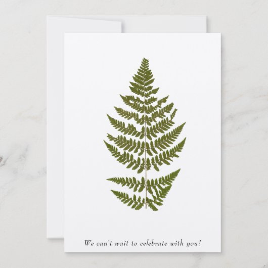 Invitation de fougères des bois (Dos)