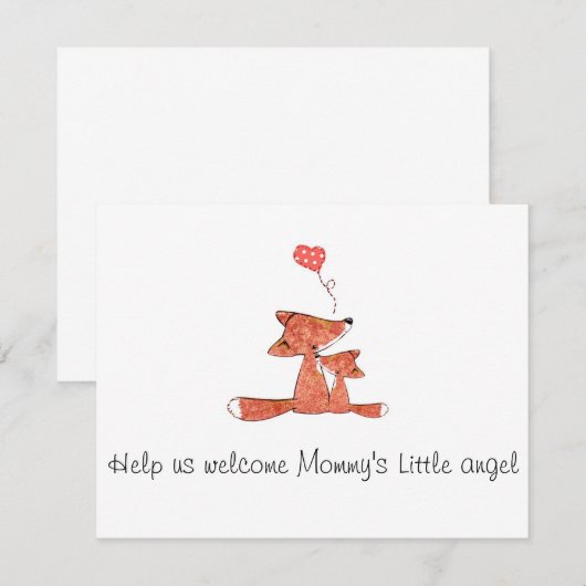 Invitation de Fox Baby shower (Devant / Derrière)