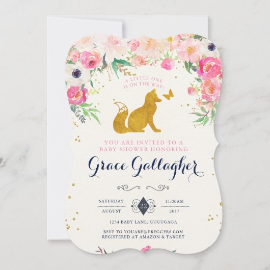 Invitation de Fox Baby shower (Devant)