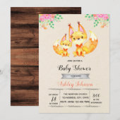 Invitation de Fox baby shower (Devant / Derrière)
