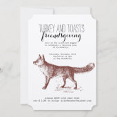 Invitation de Fox Friendsgiving de Papier (Devant)