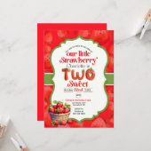 Invitation de fraise 2e anniversaire (Devant/Arrière en situation)