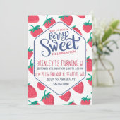 Invitation de fraises pour la fête d'été des fille (Debout devant)