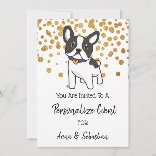 *~* Invitation de Frenchie French Bulldog Mignon (Devant)