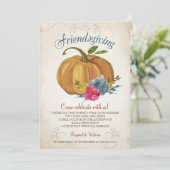 Invitation de Friendsgiving - citrouille de (Debout devant)