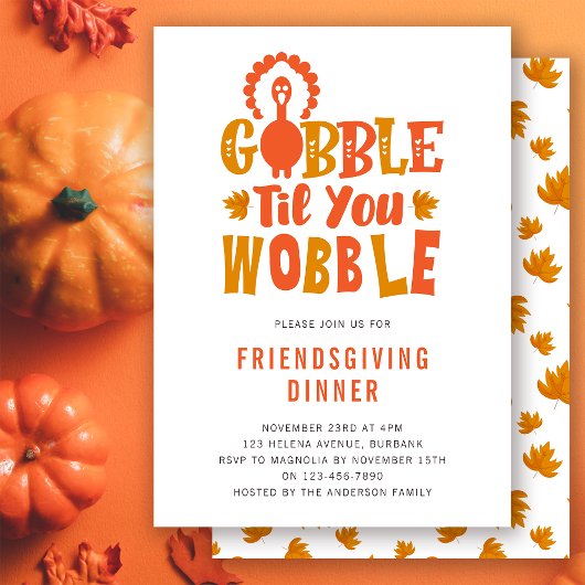 Invitation de Friendsgiving Fouillez Jusqu'à Ce Qu