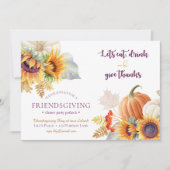 Invitation de Friendsgiving Potluck de tournesol (Devant)