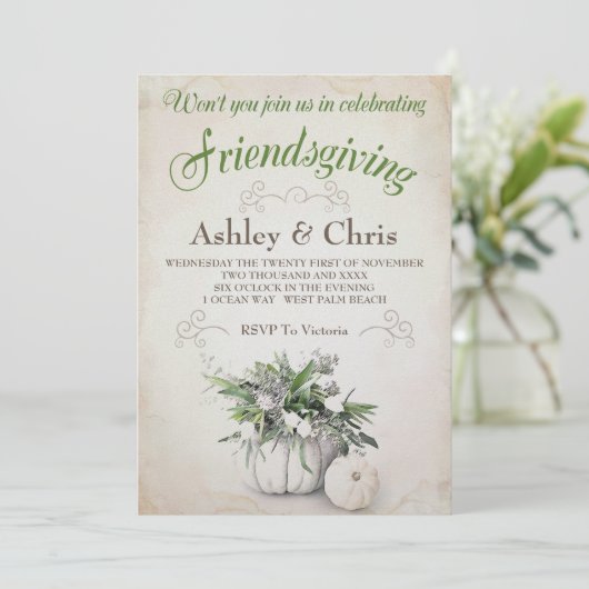 Invitation de Friendsgiving - thanksgiving (Debout devant)