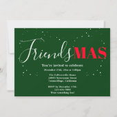 Invitation de Friendsmas vert rouge Noël (Devant)