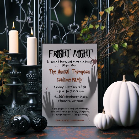 Invitation de Fright Night Halloween