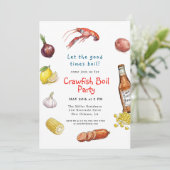 Invitation de friture de crevettes d'été aux fruit (Debout devant)