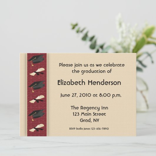 Invitation de frontière de casquette d'obtention (Debout devant)