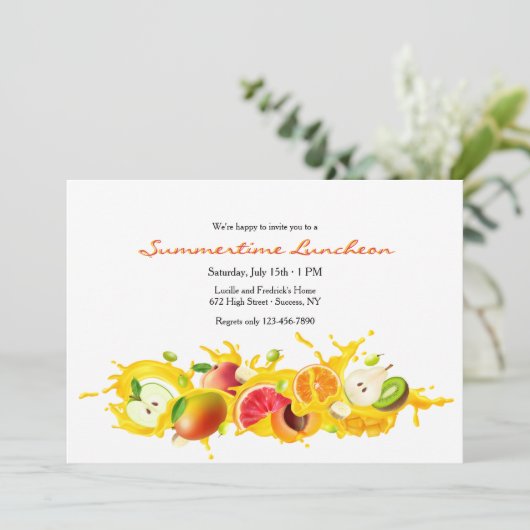 Invitation de fruits coupés (Debout devant)