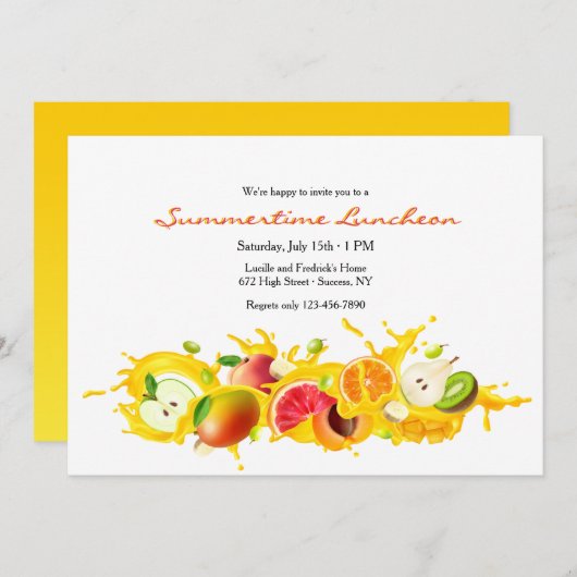 Invitation de fruits coupés (Devant / Derrière)