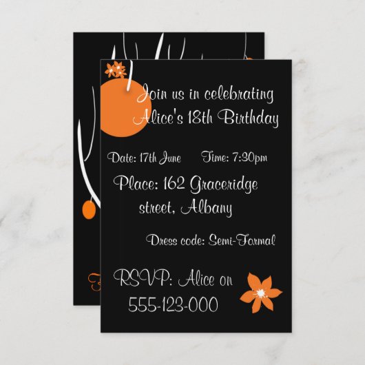 Invitation de fruits d'été (Devant / Derrière)